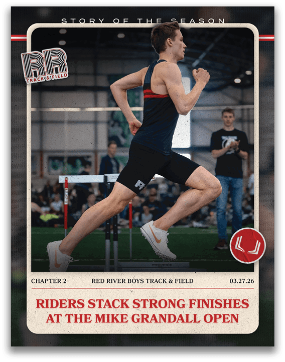 A man running on a track. Description generated by AI