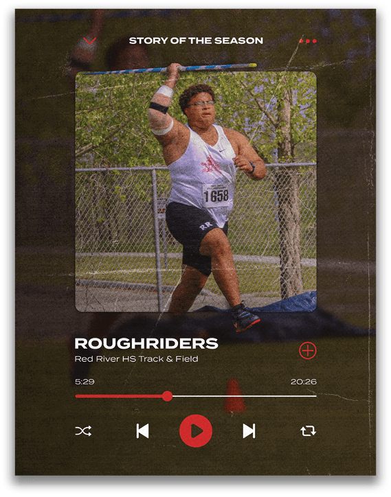 A man is running with a pole in his hand. Description generated by AI