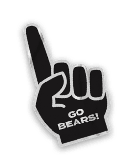 A collection of logos and images, including a bear, a football, and a hand with a thumbs up. Contenido generado con IA