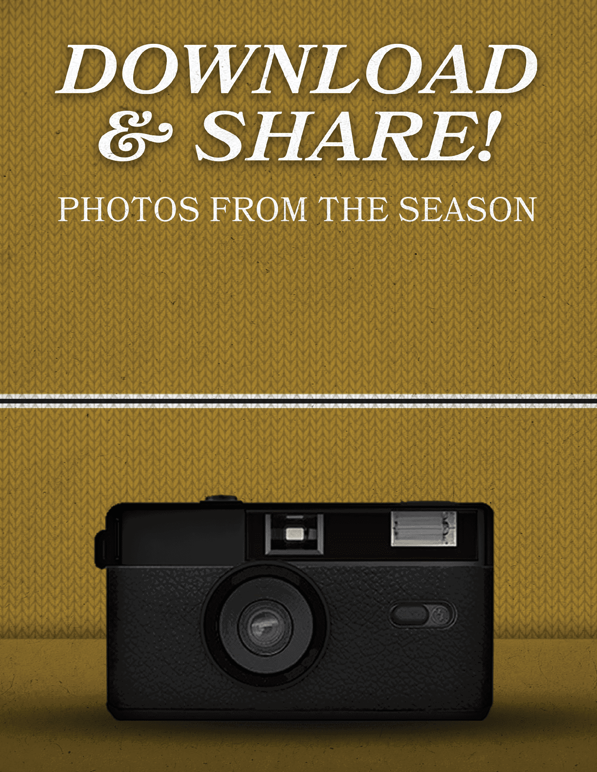 A black and silver camera is displayed on a yellow background. Contenido generado con IA