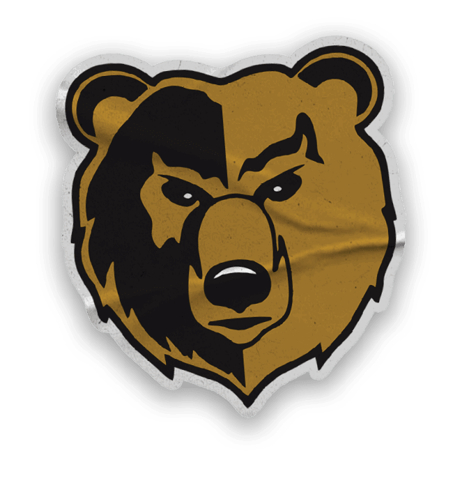 A collection of logos and images, including a bear and a football player, are displayed. Contenido generado con IA