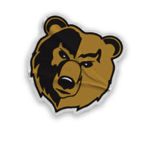 A collection of stickers and logos, including a bear and a football player, are displayed. Contenido generado con IA