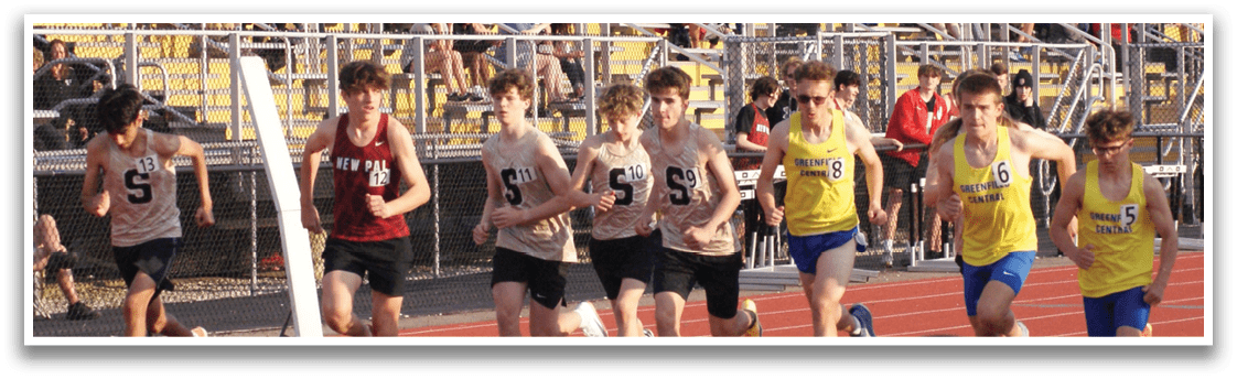 A group of girls are running on a track. Contenido generado con IA