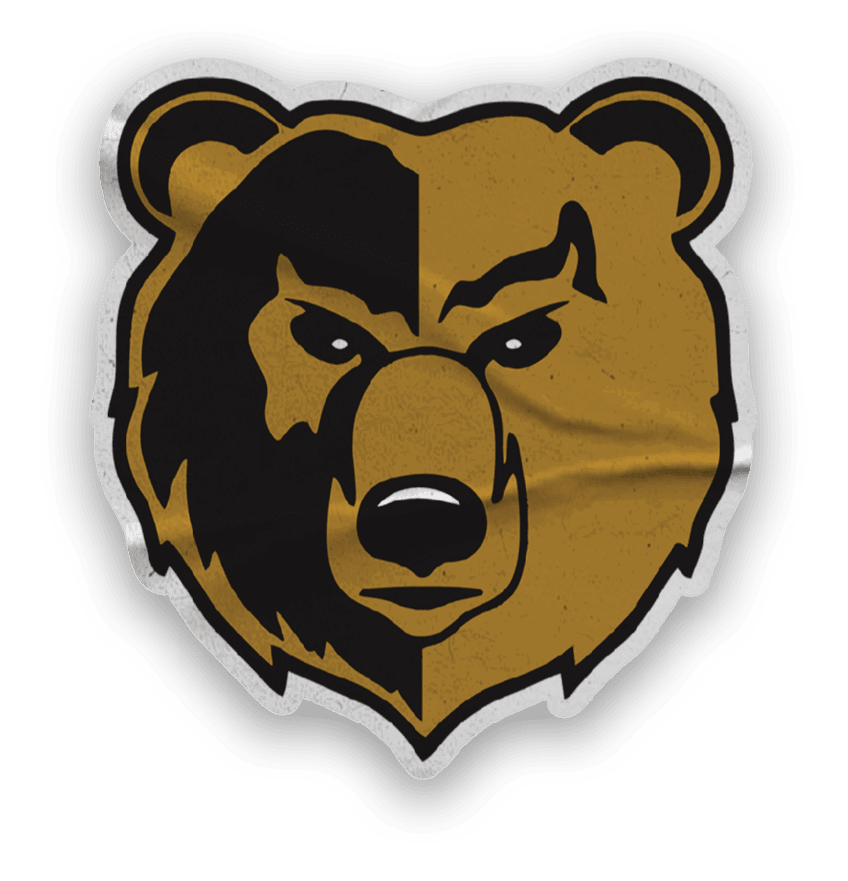 A collection of logos and images, including a bear and a football player, are displayed. Contenido generado con IA