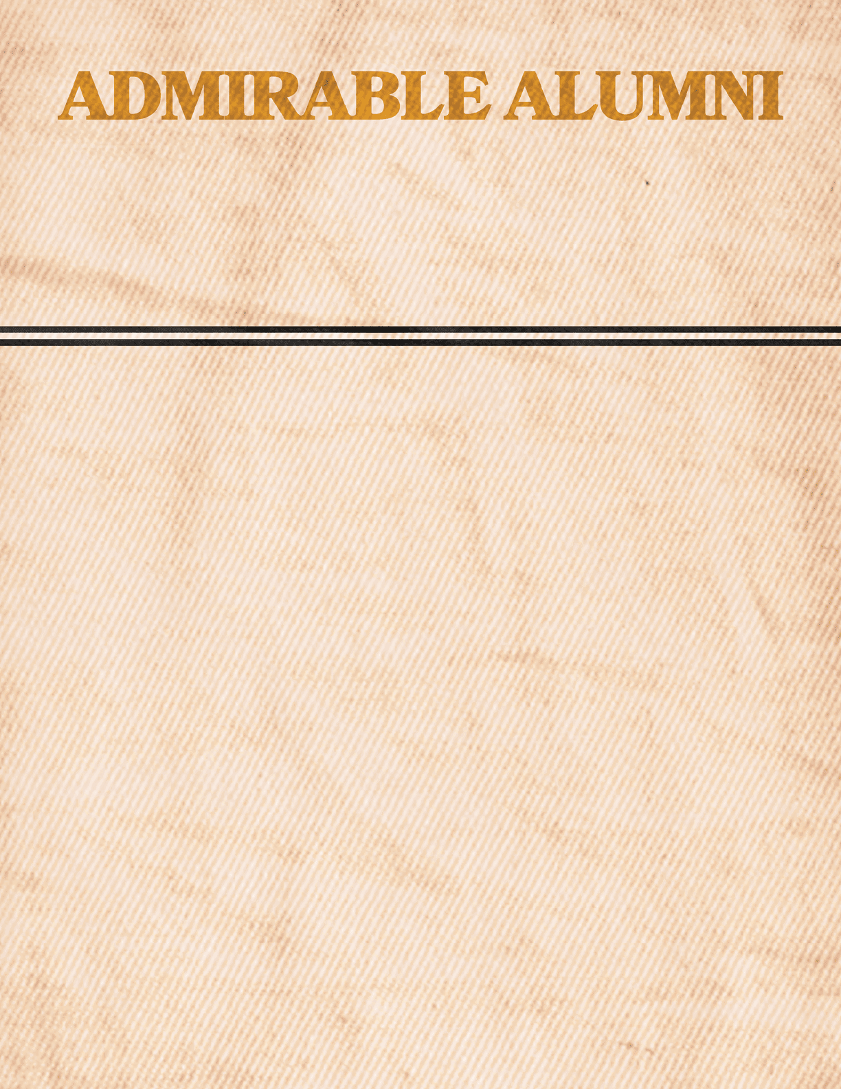 A brown paper with the words “Admirable Alumni" written on it. Contenido generado con IA
