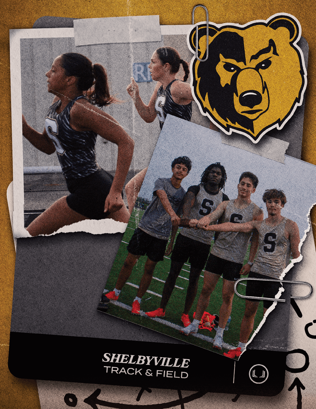A group of people are posing for a picture at a track and field event. Contenido generado con IA