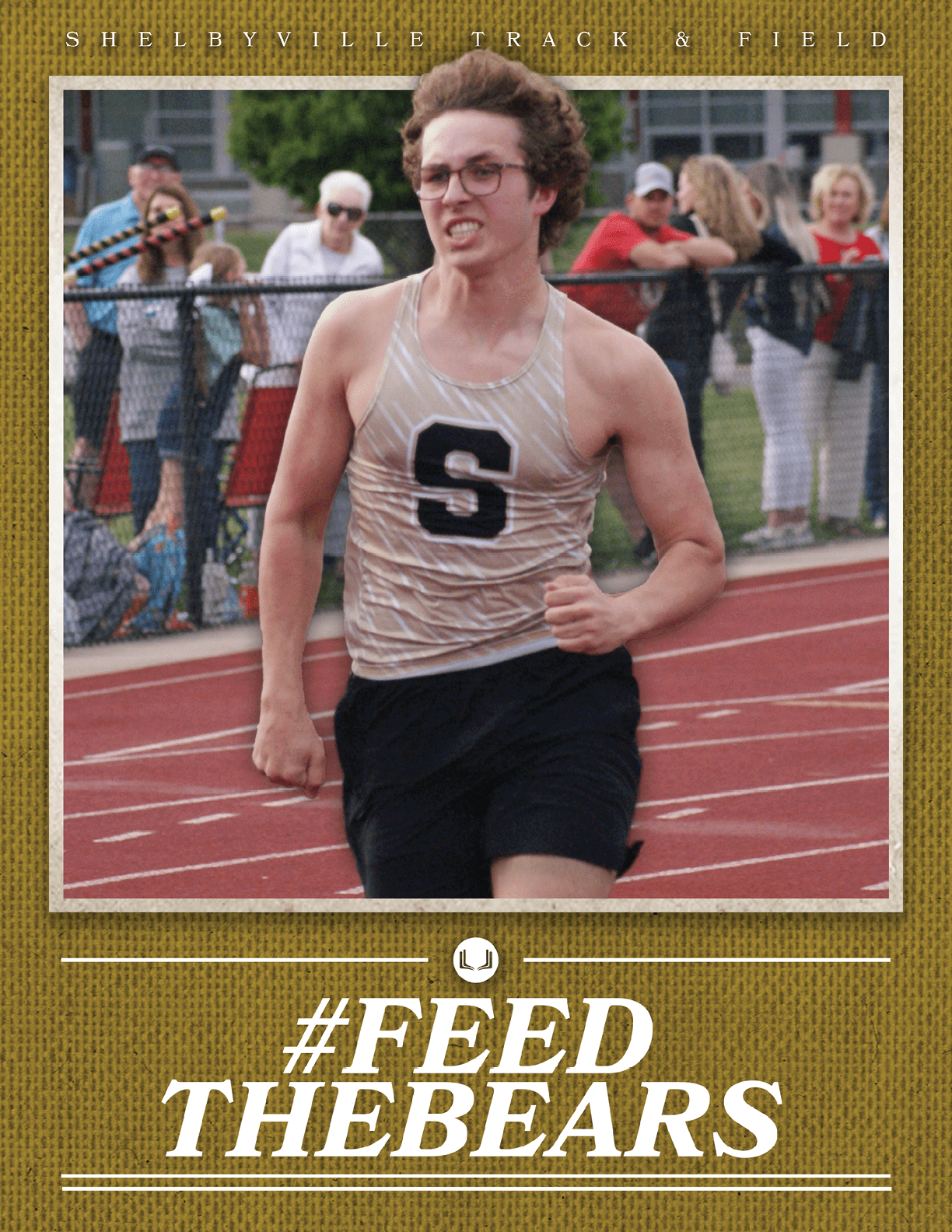 A man wearing a track uniform is running on a track. Contenido generado con IA