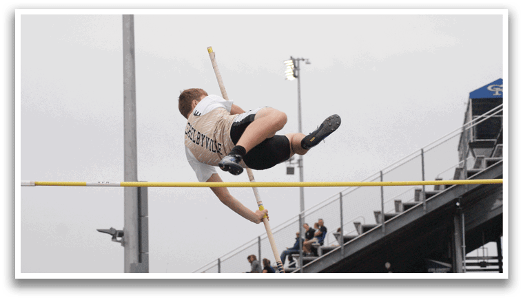 A man is jumping in the air to catch a pole. Contenido generado con IA