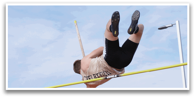 A man is jumping in the air to catch a pole. Contenido generado con IA