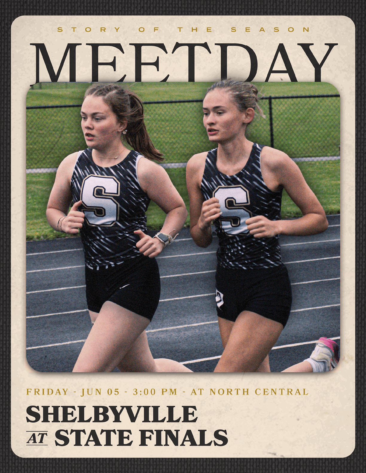 Two girls running in a track meet. Contenido generado con IA