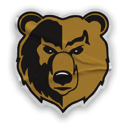 A collection of logos and images, including a bear, a football, and a hand with a thumbs up. Contenido generado con IA