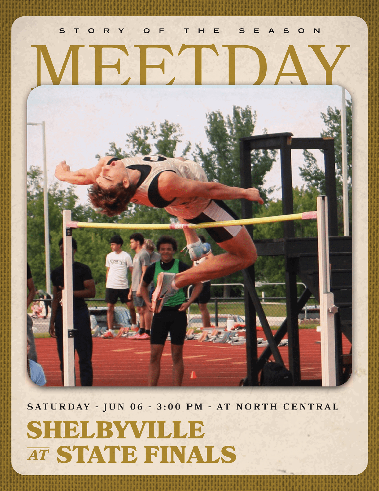 A man is jumping over a barrier in a track meet. Contenido generado con IA