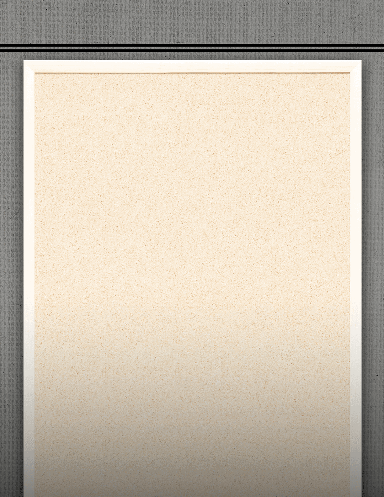 A white wall with a brown border. Description generated by AI