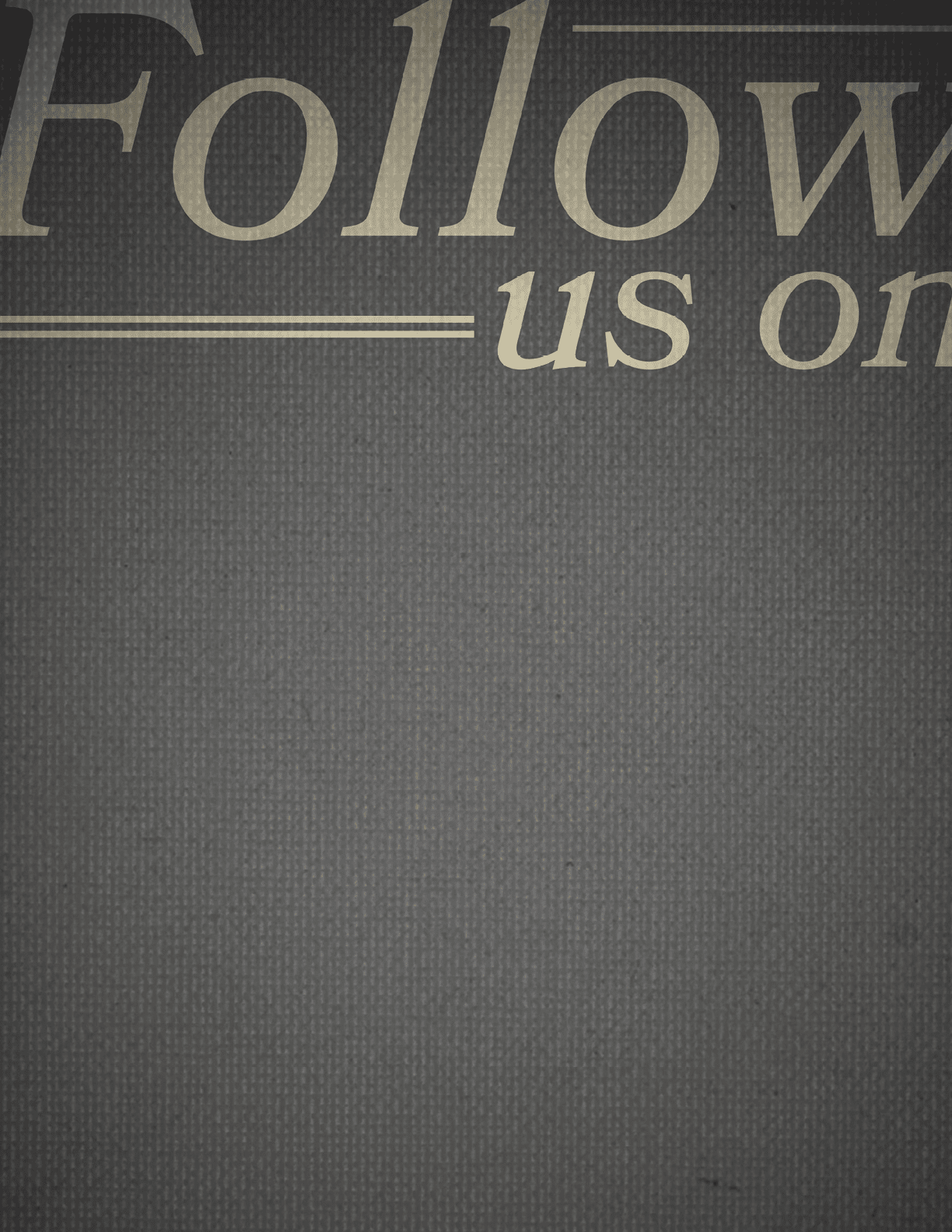 A black background with white letters that say “follow us on". Description generated by AI