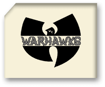 A logo for the Warhawks. Description generated by AI