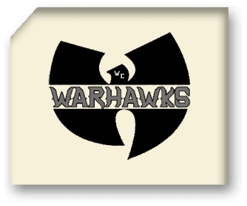 A logo for the Warhawks. Description generated by AI
