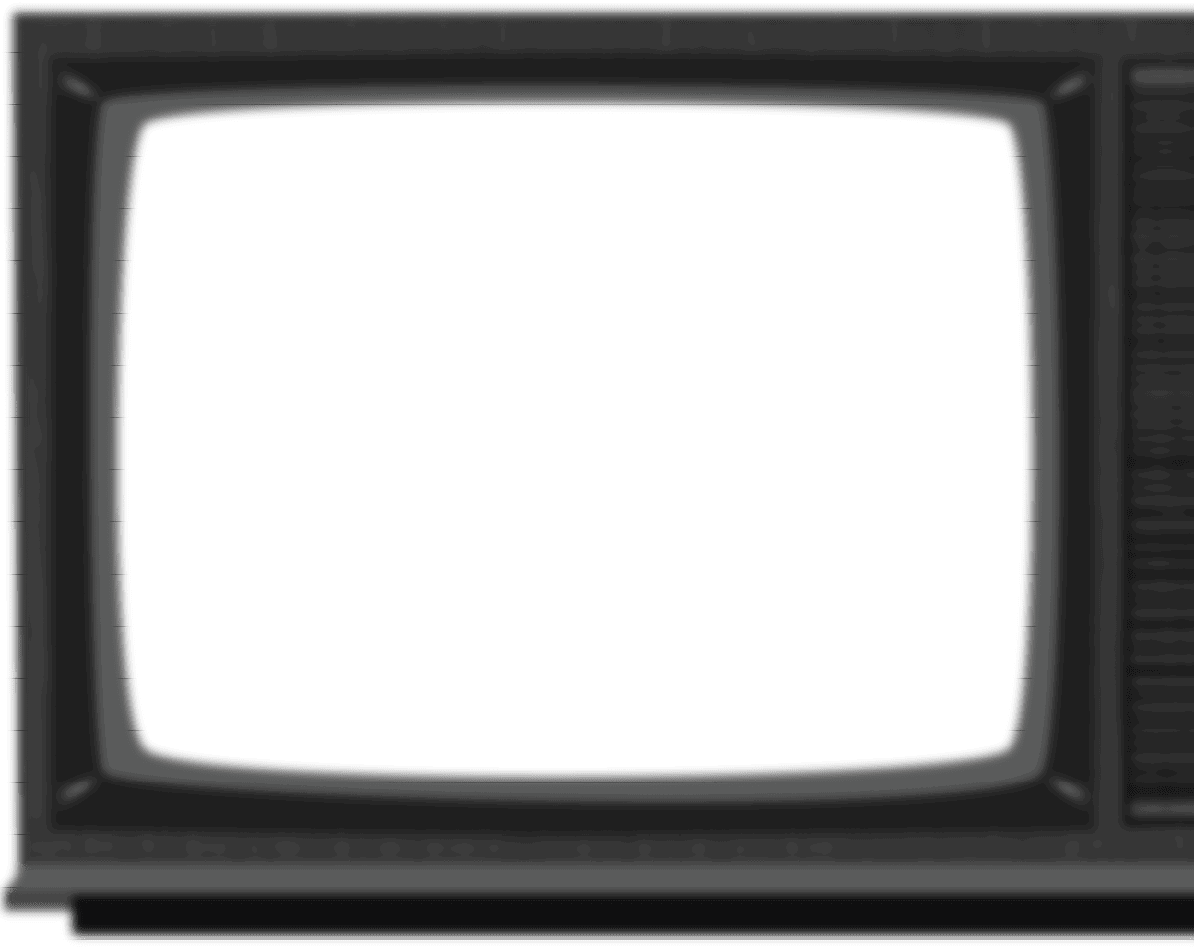 A black and white TV screen with a white square. Description generated by AI