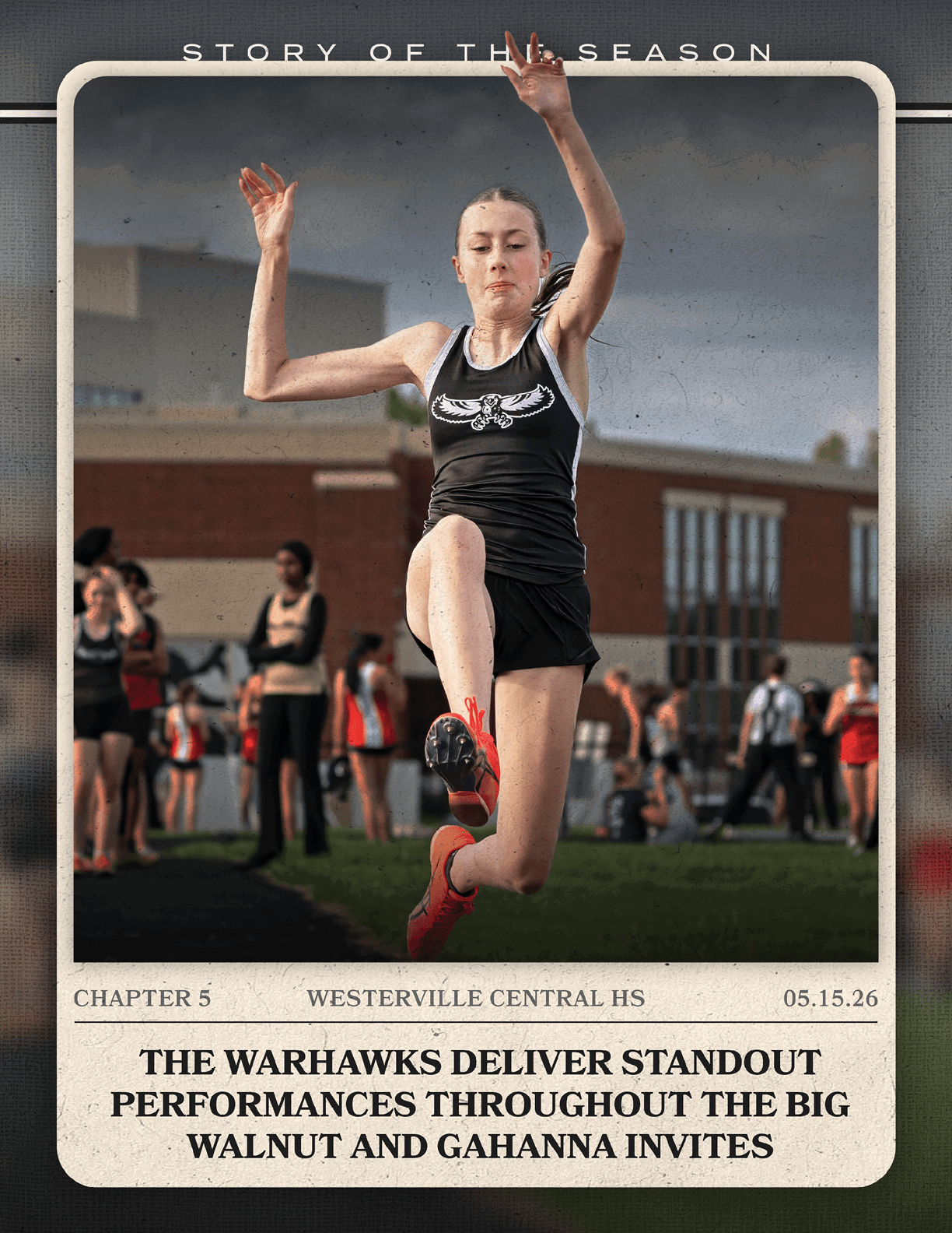 A girl is jumping in the air. Description generated by AI