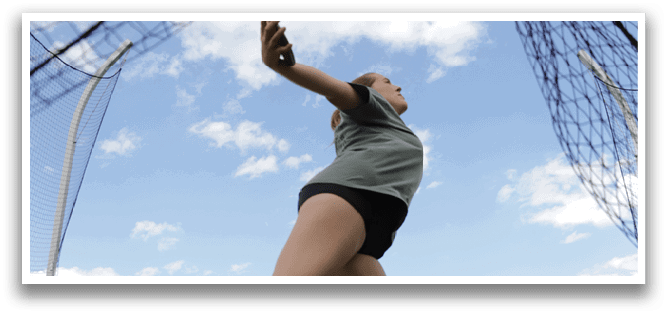 A person is jumping in the air. Description generated by AI