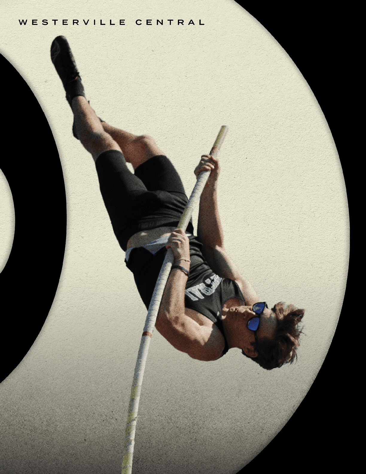 A man is doing a pole vault. Description generated by AI