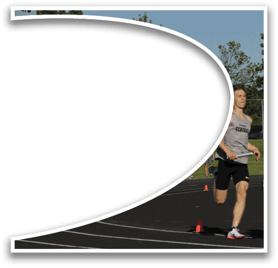 A group of people running on a track. Description generated by AI
