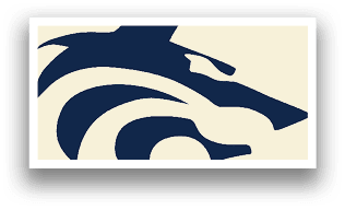 A blue and white logo of a wolf. AI generated content