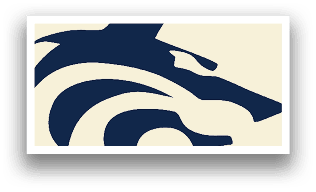 A blue and white logo of a wolf. AI generated content