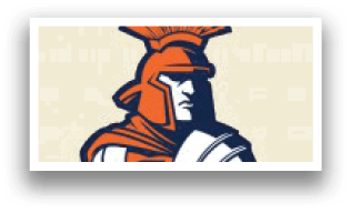A logo for Cypress High School features a warrior figure in a helmet. AI generated content