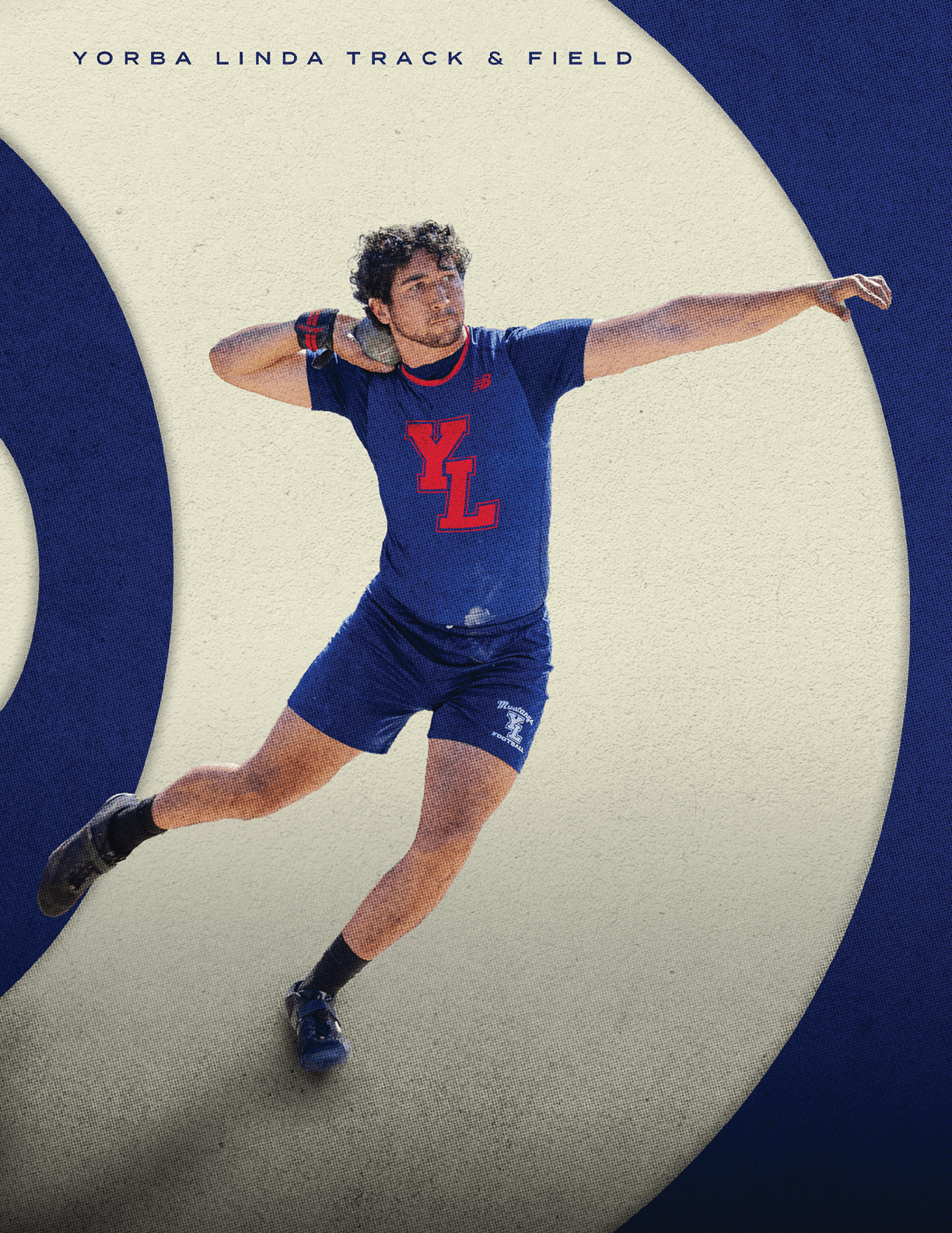 A man in a blue and red shirt is throwing a javelin. AI generated content