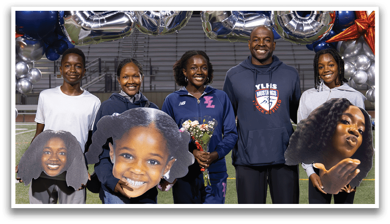 A group of people are standing in front of a banner that reads 2026. AI generated content