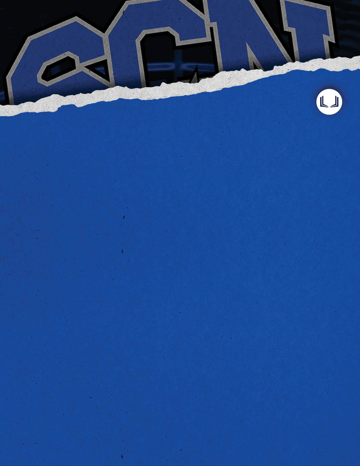 A blue and white image of a nude figure. AI generated content