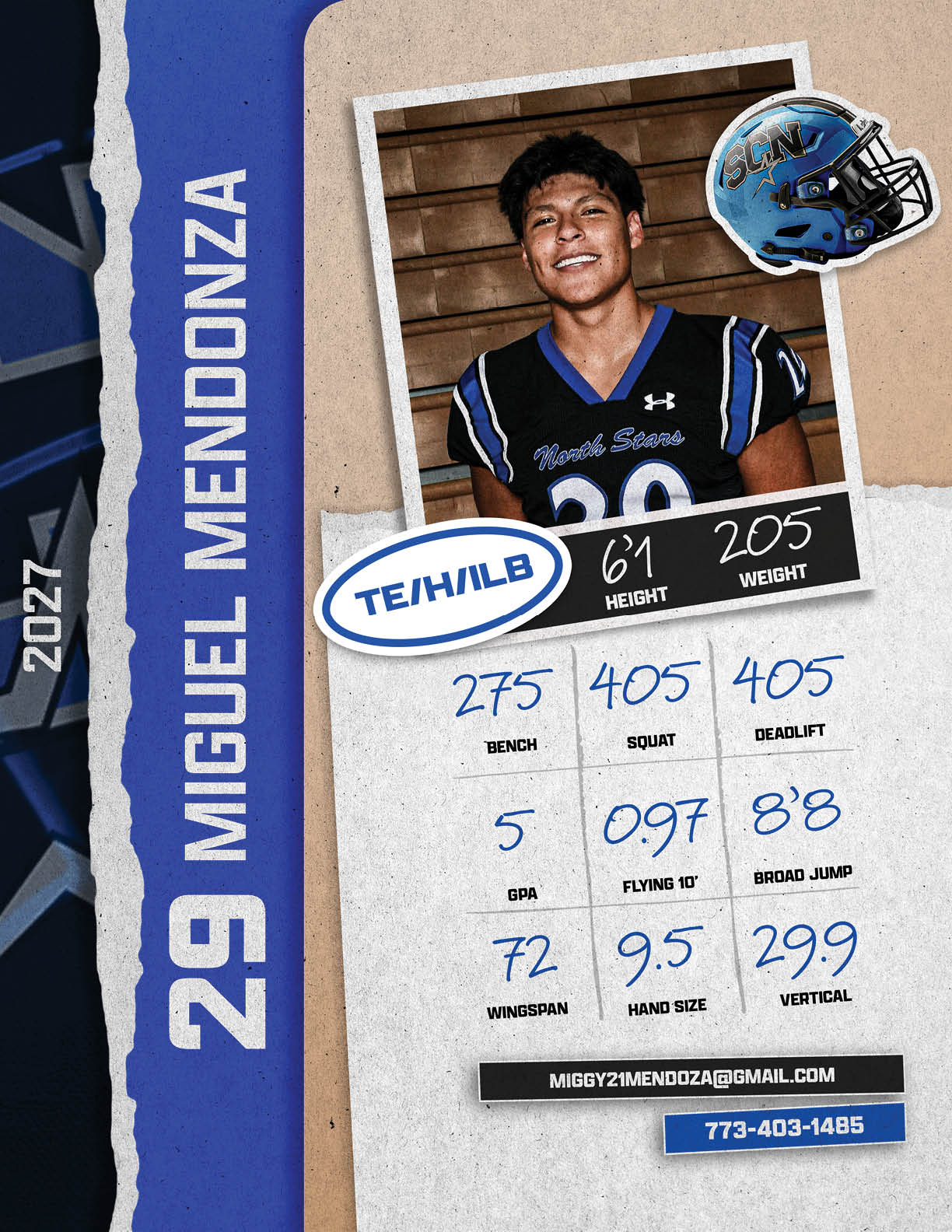 A man wearing a football uniform is shown on a card. AI generated content