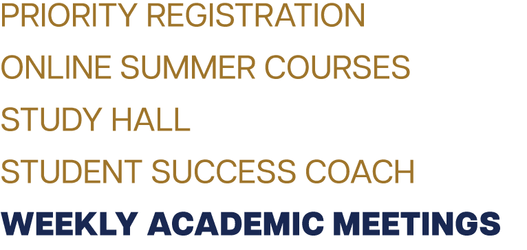 Priority Registration Online Summer Courses Study Hall Student Success Coach Weekly Academic Meetings