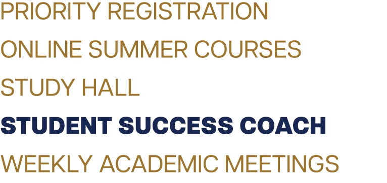 Priority Registration Online Summer Courses Study Hall Student Success Coach Weekly Academic Meetings