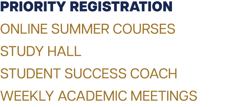 Priority Registration Online Summer Courses Study Hall Student Success Coach Weekly Academic Meetings