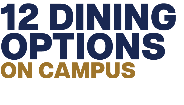 12 DINING OPTIONS ON CAMPUS