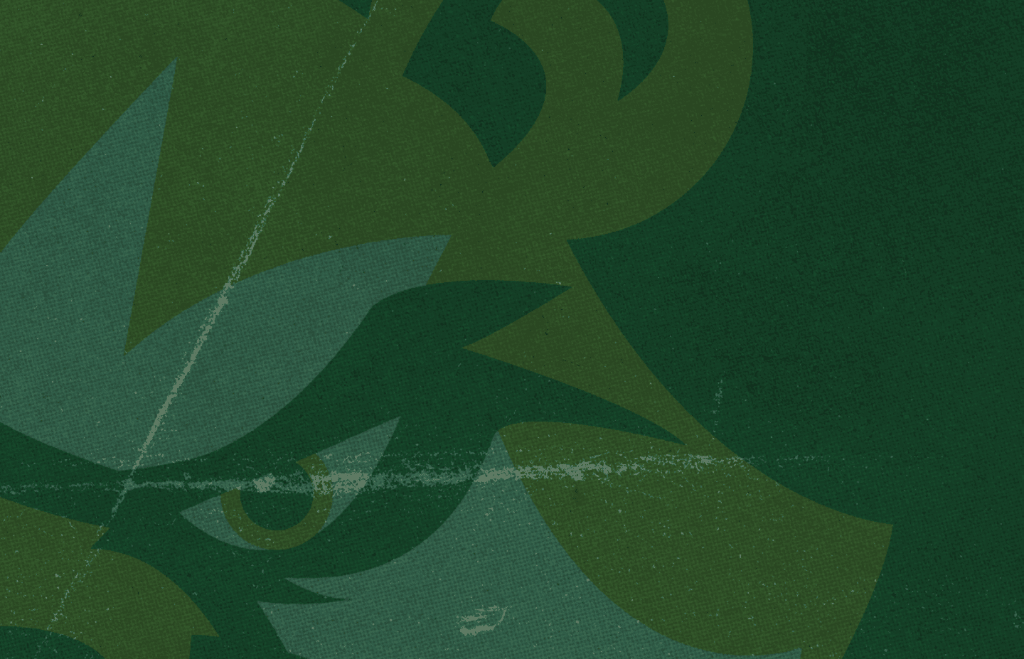 A green and white image of a bear with its mouth open. AI generated content