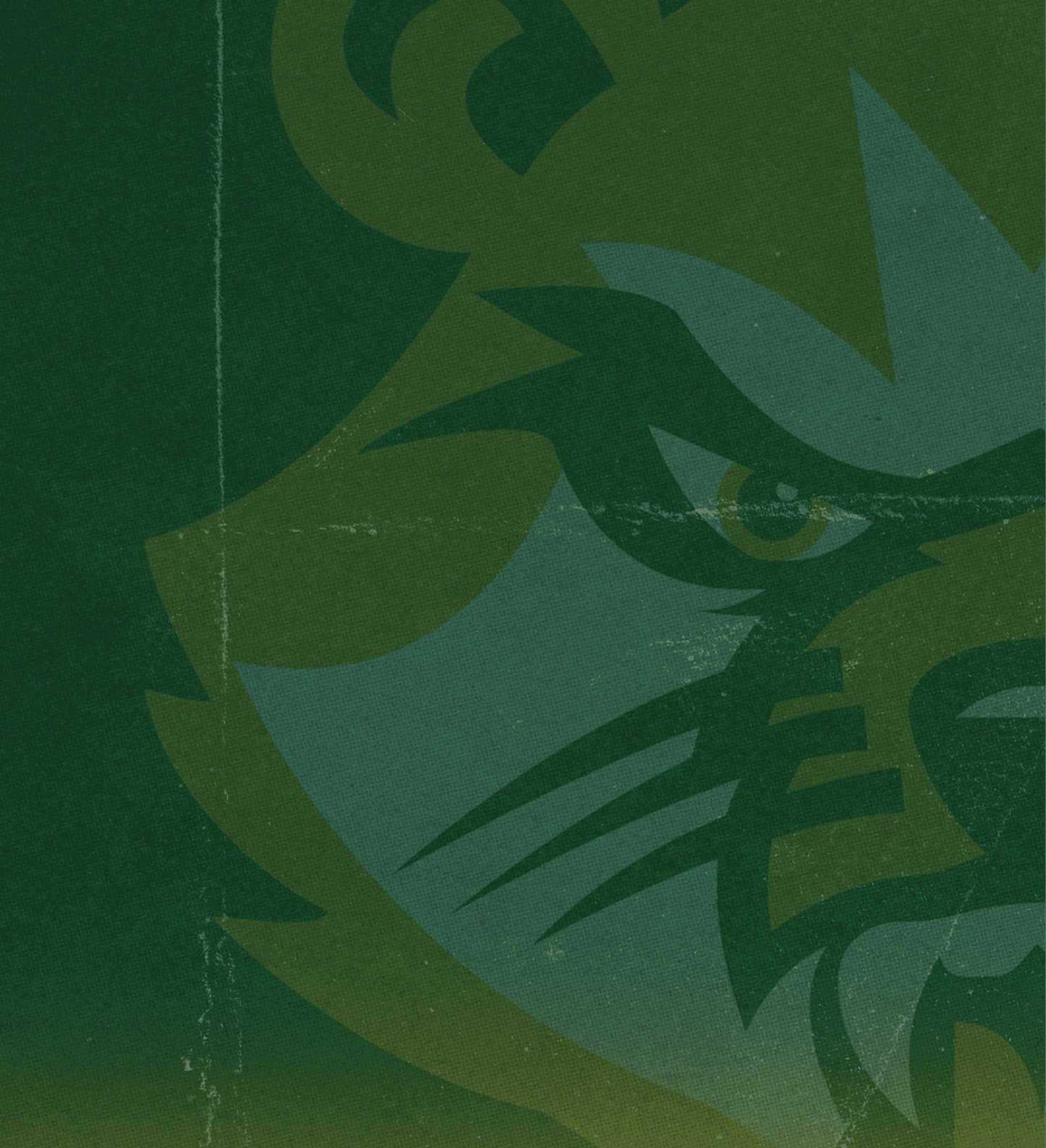 A green and white image of a bear with its mouth open. AI generated content