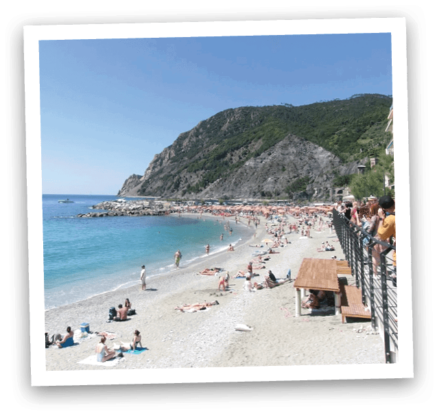 A beach scene with many people enjoying the sunny day. AI generated content