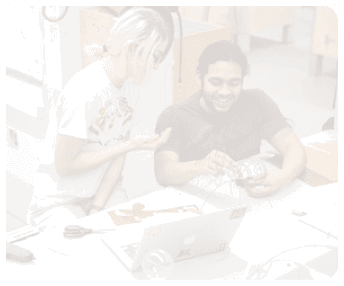 A man and a woman are working on a project together. The man is holding a kite while the woman is pointing at something. They are both smiling and appear to be enjoying the activity. AI generated content