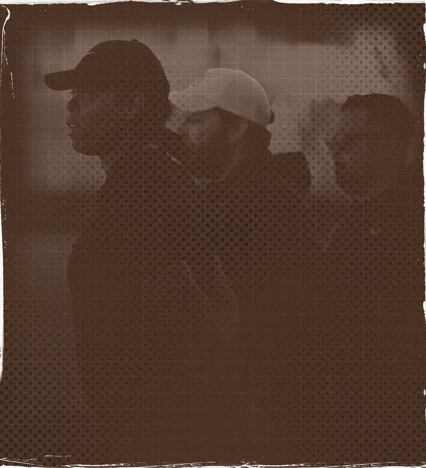Three people are standing together, two men and a woman. They are wearing black clothing. AI generated content