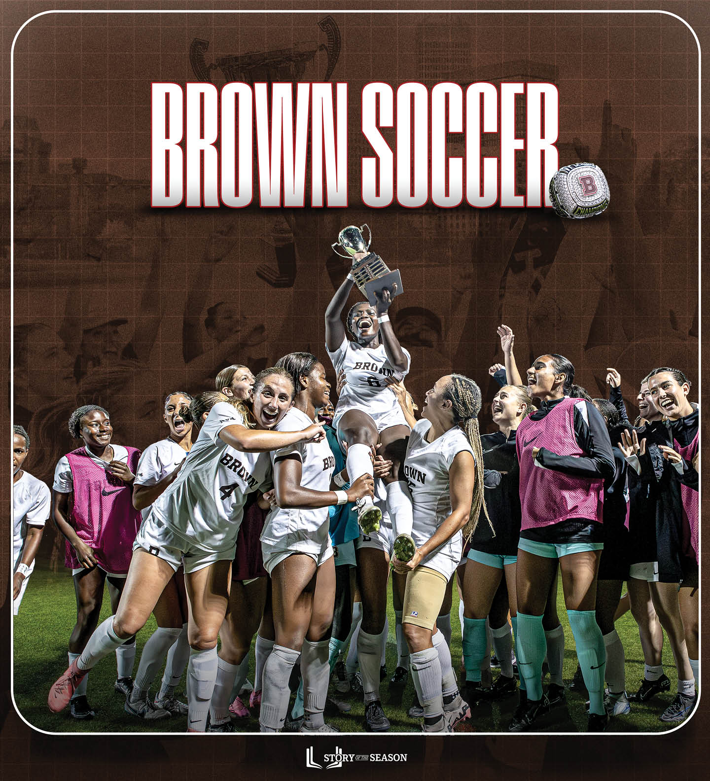 A group of women are celebrating a soccer victory. AI generated content