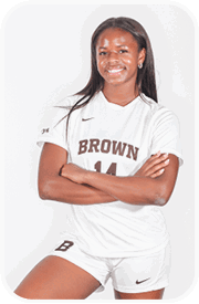 A woman wearing a white uniform with the number 14 on it poses for a picture. AI generated content