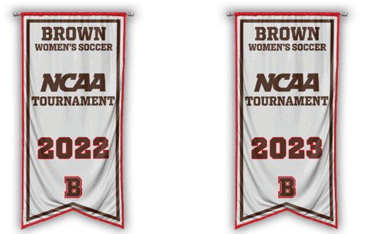 Sixteen banners are displayed in a row, each featuring a different year. AI generated content