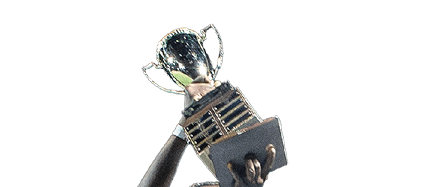 A group of people, including women and girls, are celebrating a victory on a field. They are hugging and holding trophies, with one person holding a trophy above their head. AI generated content