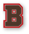 A brown and red letter B on a white background. AI generated content