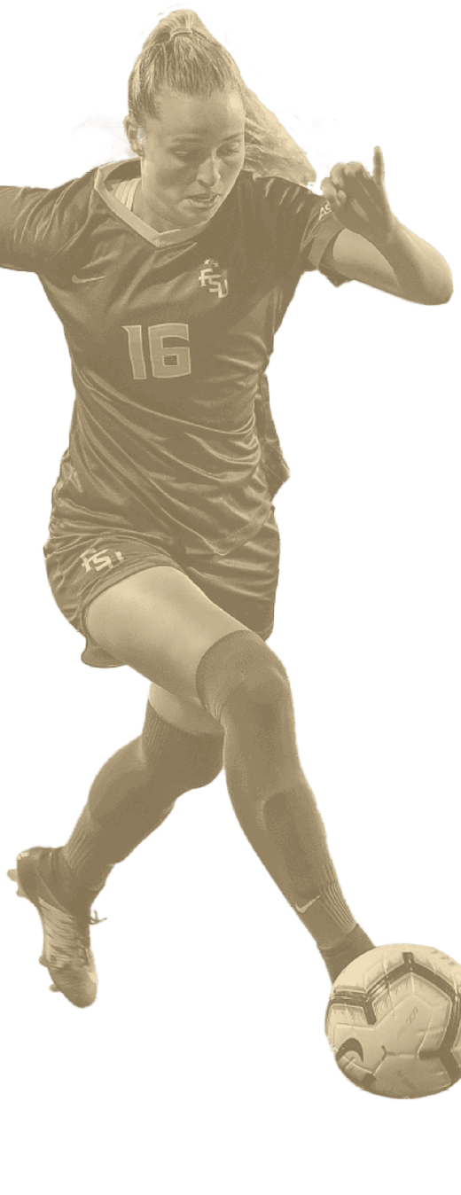 A woman in a soccer uniform is playing soccer. AI generated content