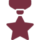 A medal with a red background and a white star. AI generated content