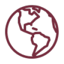 A red circle with a map of the world inside. AI generated content