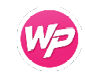 A pink and white logo with the letter W. Description generated by AI